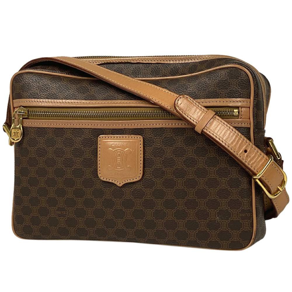 Celine Macadam shoulder bag cross Body Bum Crossbody Belt leather brown